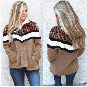 Chevron Leopard Pullover